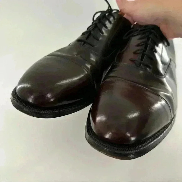 Johnston & Murphy Optima mens oxfords size 10.5 burgundy leather cap toe 90s main image 9